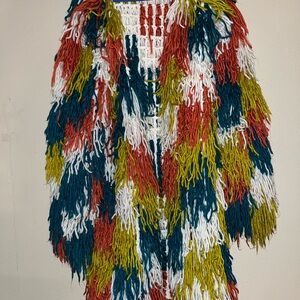 Multicolor Women's Shaggy Cardigan